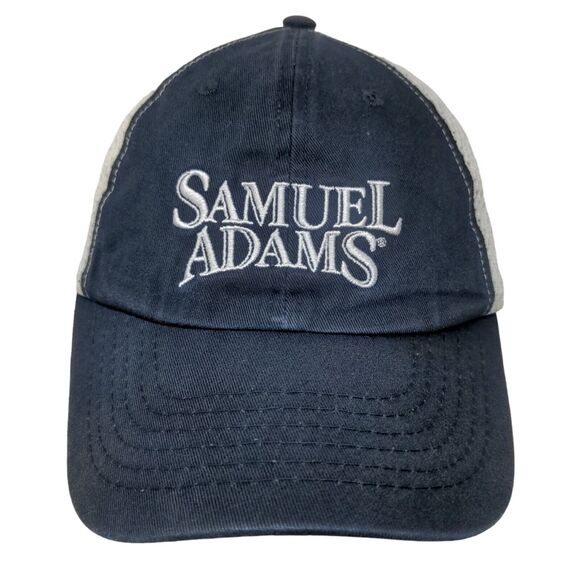 Samuel Adams Men's Strapback Mesh Back Hat Blue White Embroidered Logo Beer - Picture 1 of 6